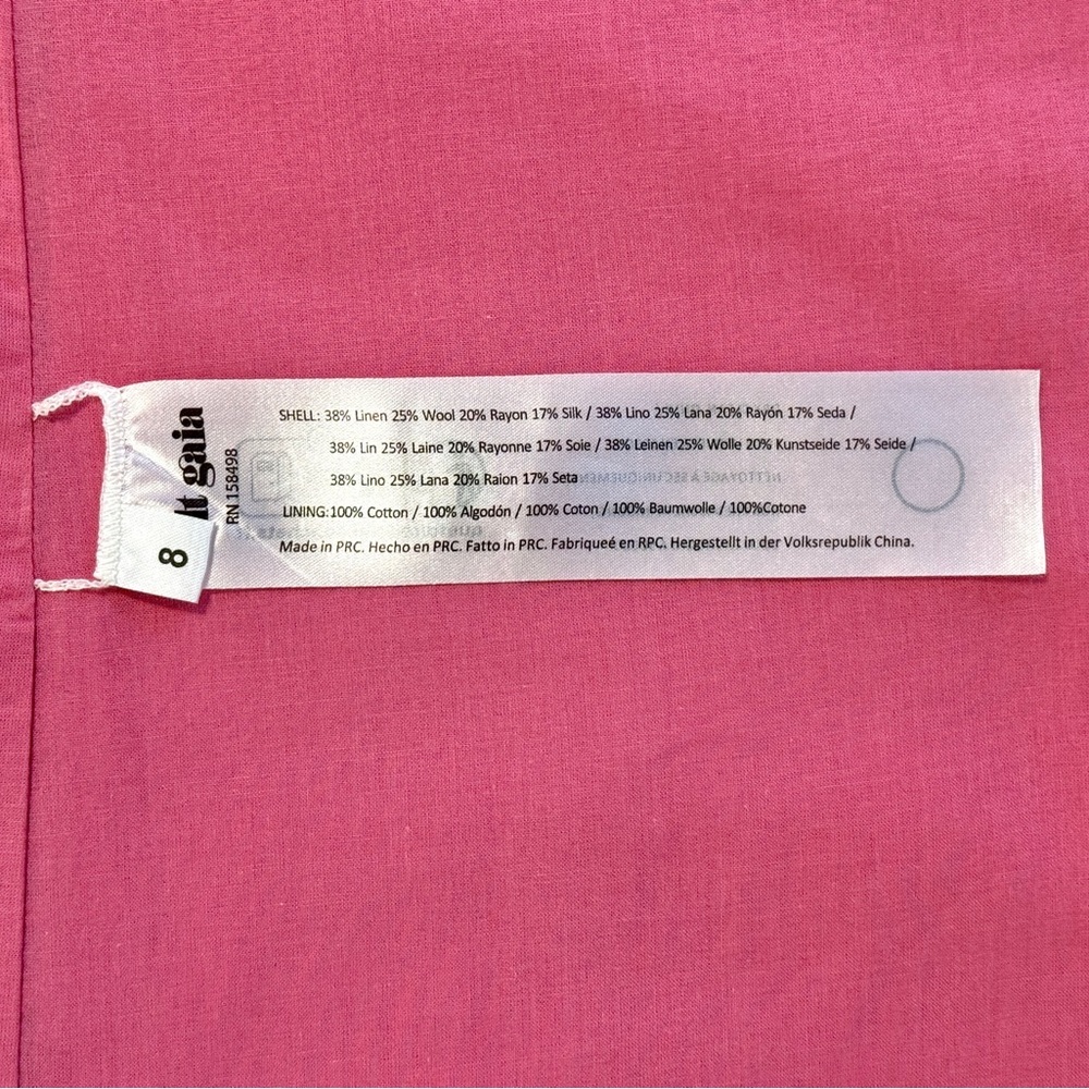 NWT Cult Gaia Midi Pink Linen-Blend Leigh Open-Back Dress - Picture 9 of 9